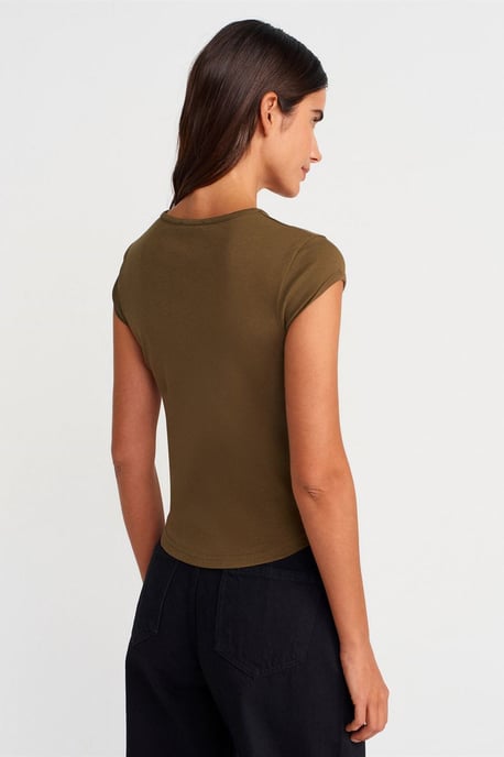 Damen Slim Fit Baumwoll Rundhals T-Shirt - Image 2