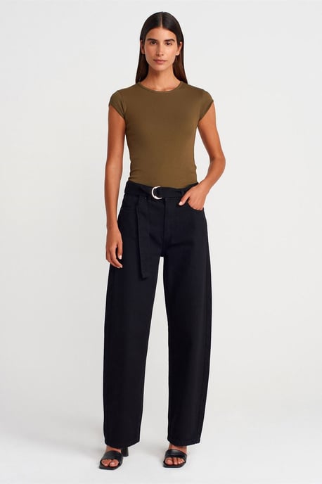 Damen Slim Fit Baumwoll Rundhals T-Shirt - Image 4