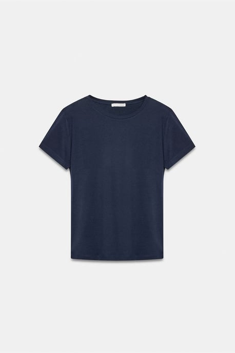Dilvin Damen-T-Shirt mit Rundhalsausschnitt und kurzen Ärmeln - Marineblau - Image 5