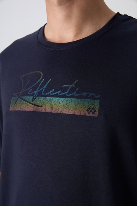 Übergröße Bedrucktes Baumwoll-Misch-T-Shirt - Image 4