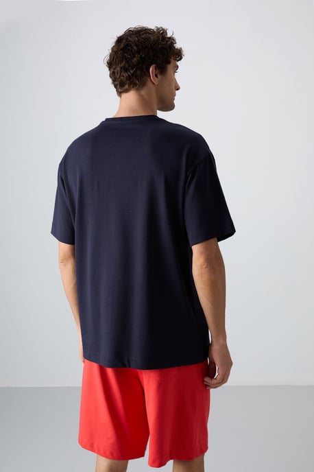 Übergröße Bedrucktes Baumwoll-Misch-T-Shirt - Image 5