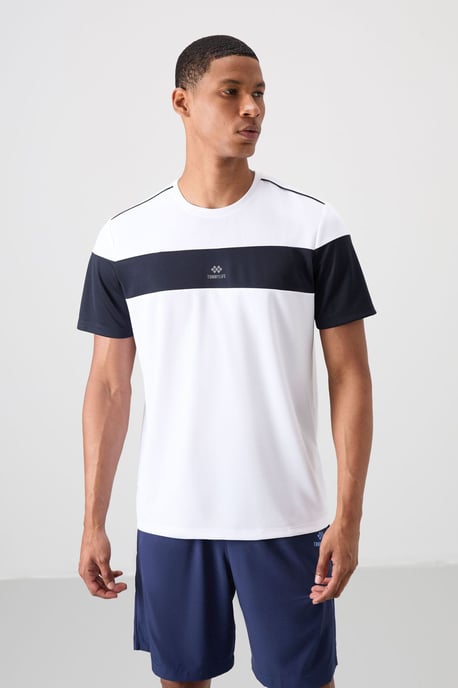 Herren Farbblock Rundhals-T-Shirt - Image 4
