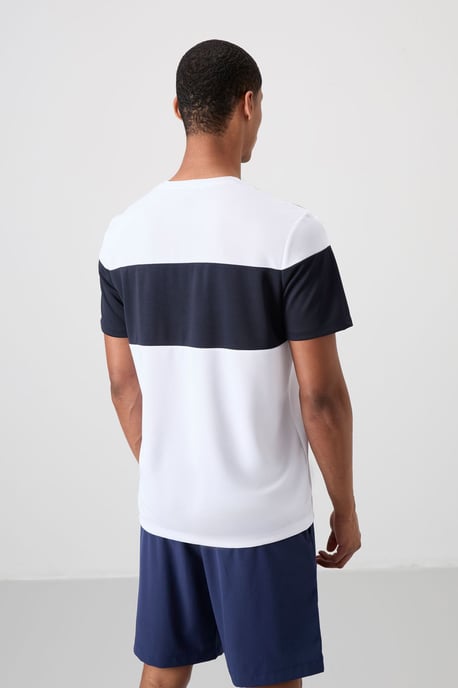 Herren Farbblock Rundhals-T-Shirt - Image 5