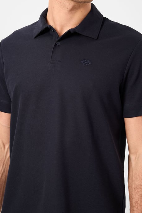 Tommy Life Herren-Polo-Shirt aus Baumwolle mit Elasthan - Marineblau - Image 4