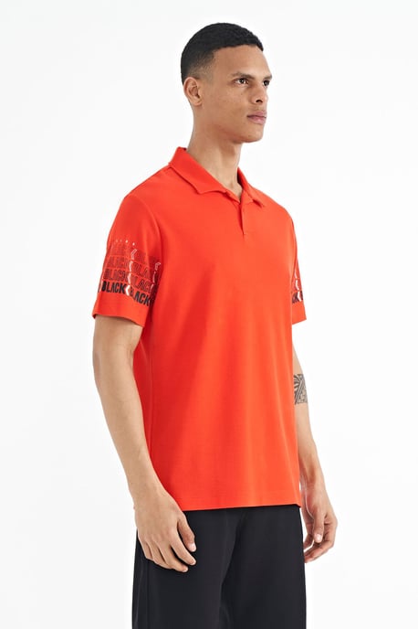 Herren Baumwoll Polo-Kragen bedrucktes T-Shirt - Image 4