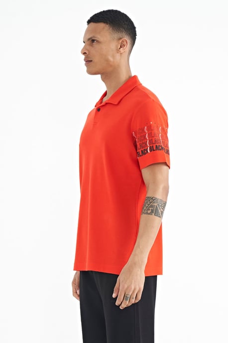 Herren Baumwoll Polo-Kragen bedrucktes T-Shirt - Image 5