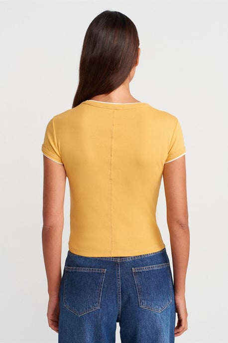 Damen Slim Fit Baumwoll-Crop-Top - Image 2