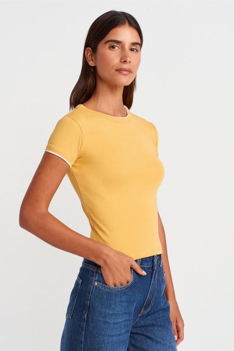 Damen Slim Fit Baumwoll-Crop-Top - Image 3