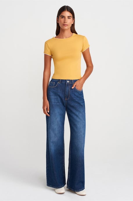 Damen Slim Fit Baumwoll-Crop-Top - Image 4