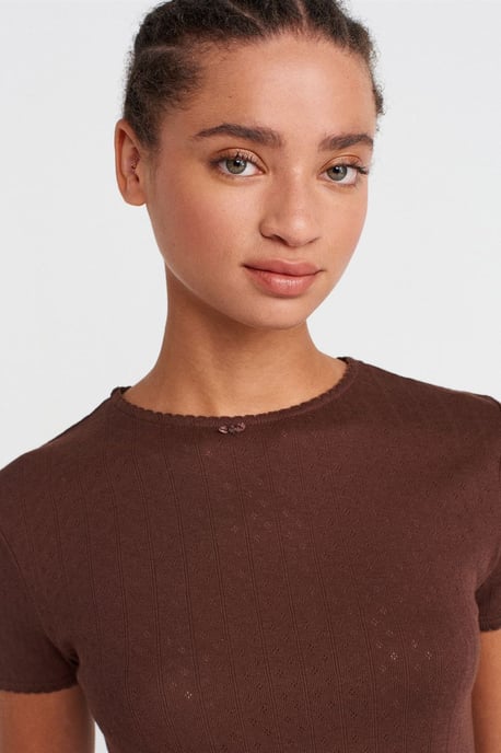 Damen Rippendesignt Crop-Top - Image 3