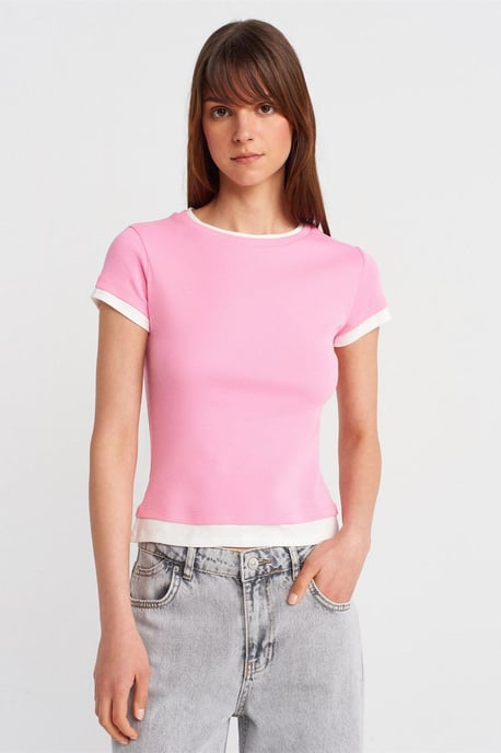 Damen Slim Fit Baumwoll T-Shirt mit Rundhalsausschnitt - Image 1