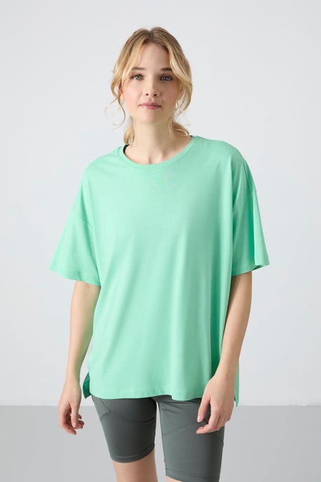 Oversized Baumwoll-Modal Rundhals-T-Shirt - Image 5