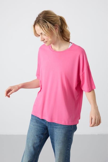 Oversized Baumwoll-Modal Rundhals-T-Shirt - Image 6