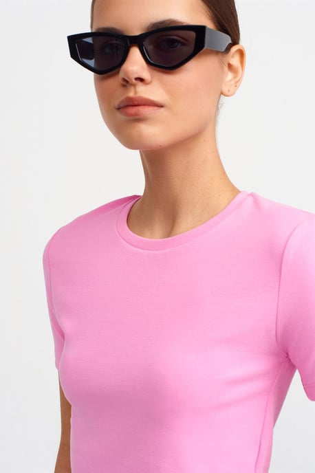 Damen Slim Fit Crop Crew Neck T-Shirt - Image 3