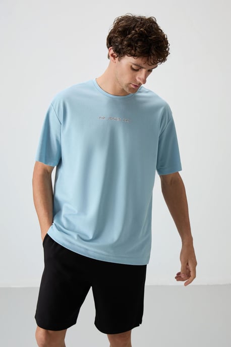 Übergröße Bedrucktes Rundhals-T-Shirt - Image 1