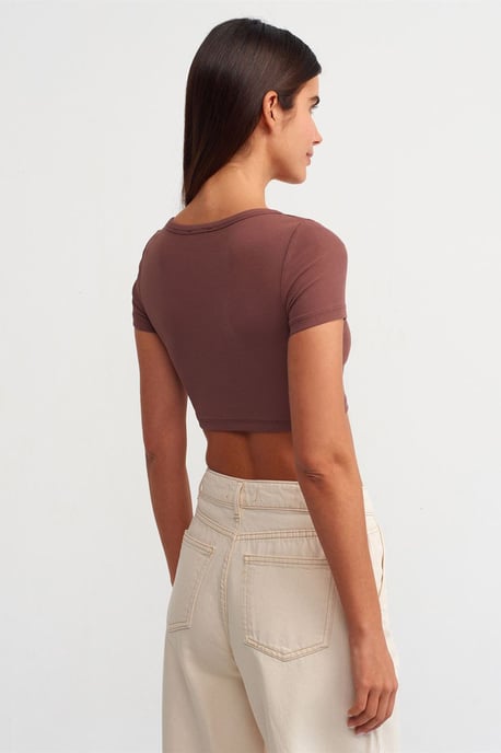 Damen Ribbed Crop T-Shirt - Image 2