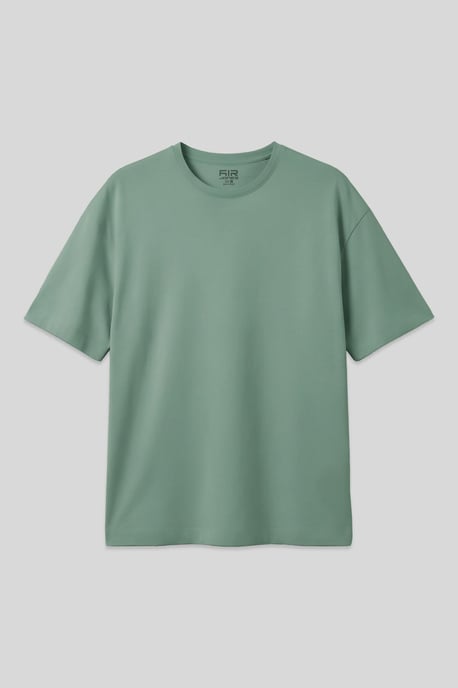 Übergroßes Baumwoll-Crewneck-T-Shirt - Image 1