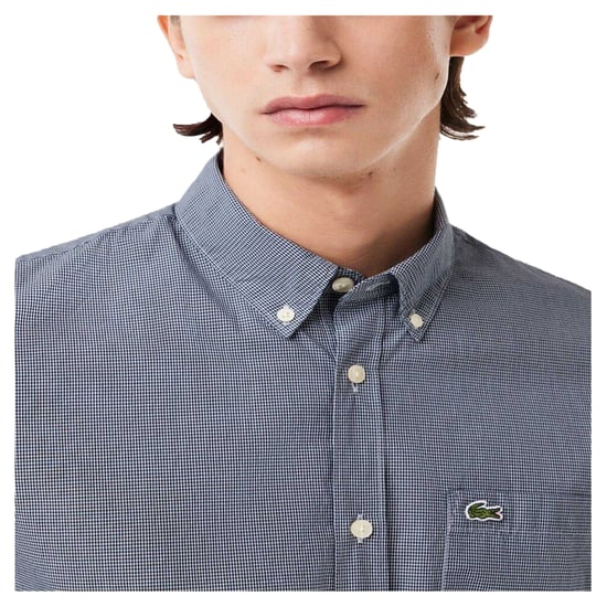 Lacoste - Hemd für Herren, Regulär, kurzärmlig (Weiß/Dunkles Marineblau) - Image 3