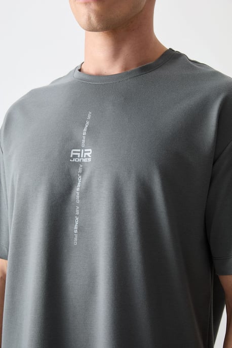Übergröße Bedrucktes Rundhals-T-Shirt - Image 3