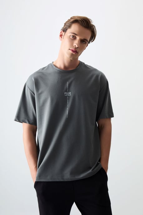 Übergröße Bedrucktes Rundhals-T-Shirt - Image 4