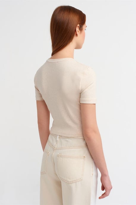 Damen Slim Fit Crop T-Shirt - Image 2