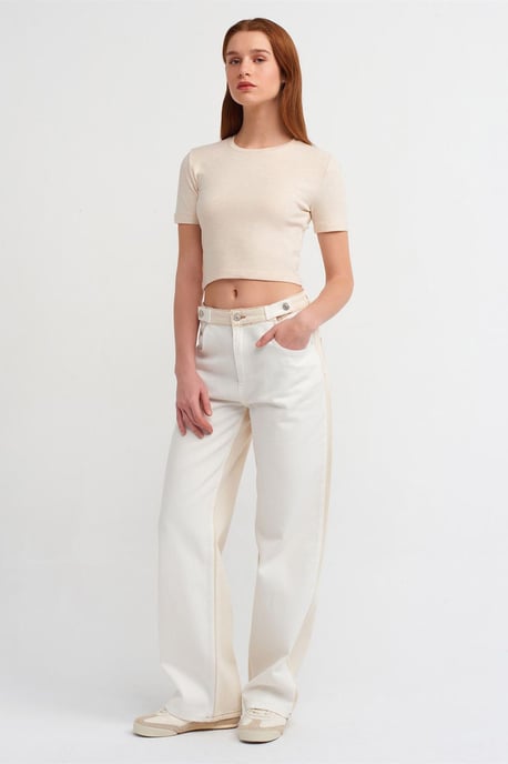 Damen Slim Fit Crop T-Shirt - Image 3