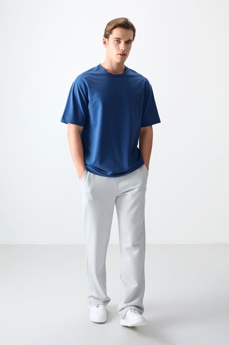 Oversized Baumwollmischung Rundhalsausschnitt T-Shirt - Image 3