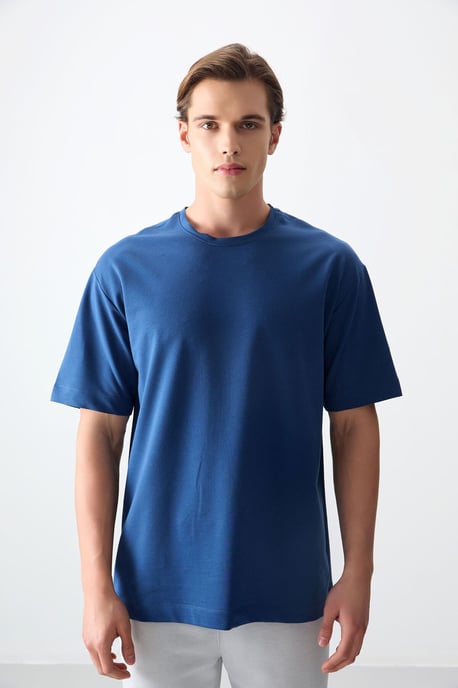 Oversized Baumwollmischung Rundhalsausschnitt T-Shirt - Image 6