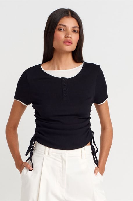 Damen Baumwoll Slim-Fit Rundhals T-Shirt - Image 1