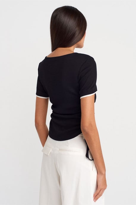 Damen Baumwoll Slim-Fit Rundhals T-Shirt - Image 2