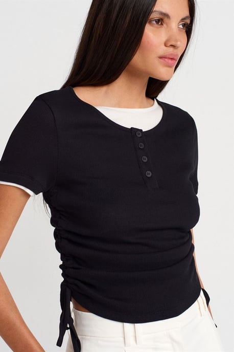 Damen Baumwoll Slim-Fit Rundhals T-Shirt - Image 3