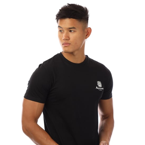 Aquascutum - "London" T-Shirt für Herren, Rundhalsausschnitt (Schwarz/Weiß) - Image 3