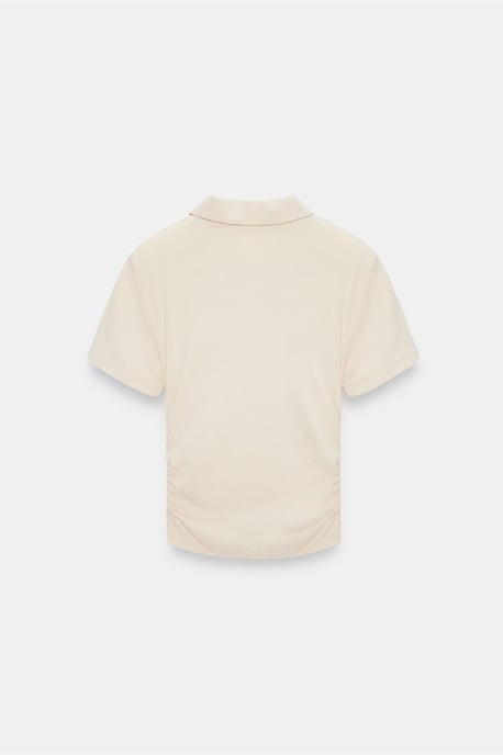 Damen Crop Slim Fit Polo T-Shirt - Image 6