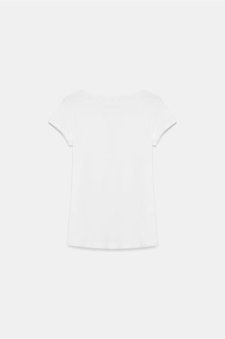 Damen Slim Fit Baumwoll U-Ausschnitt T-Shirt - Image 6