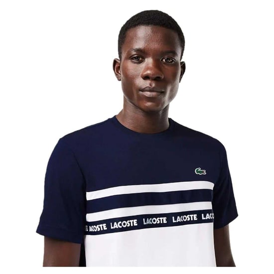 Lacoste - T-Shirt für Herren, Piqué (Weiß/Dunkles Marineblau) - Image 4