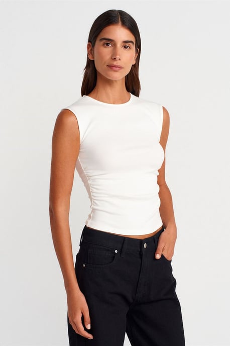 Damen Rippenshirt ohne Ärmel mit Rundhalsausschnitt - Image 1