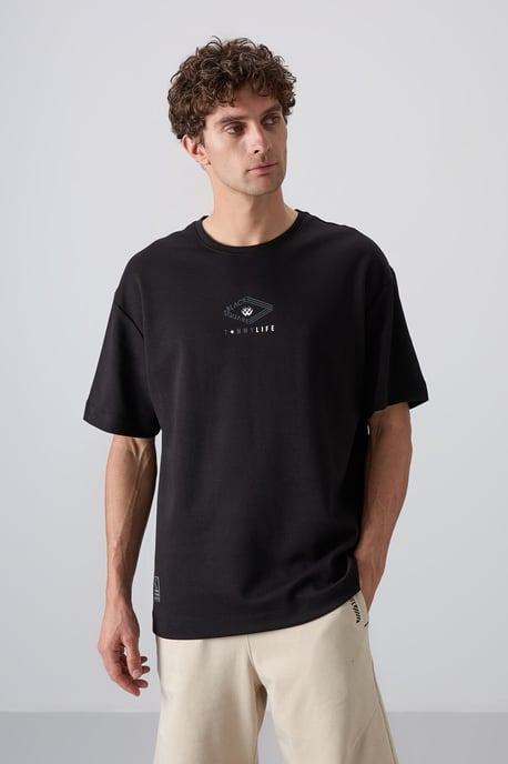 Übergröße Baumwollmix Logo-T-Shirt - Image 1