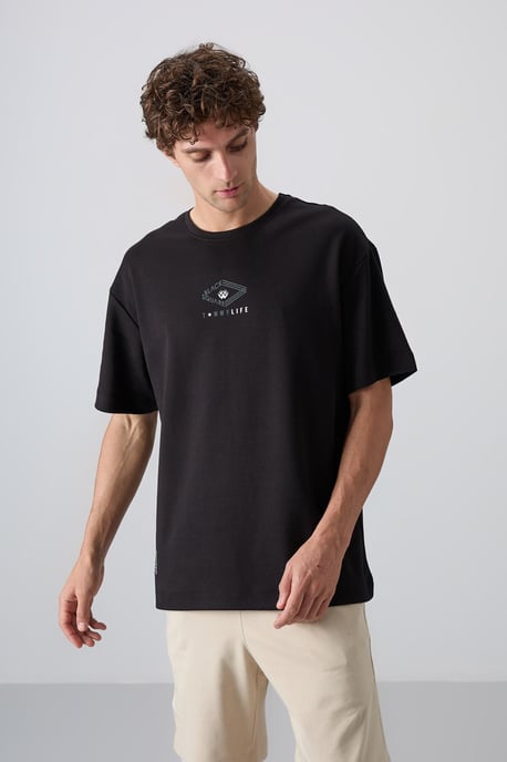 Übergröße Baumwollmix Logo-T-Shirt - Image 4