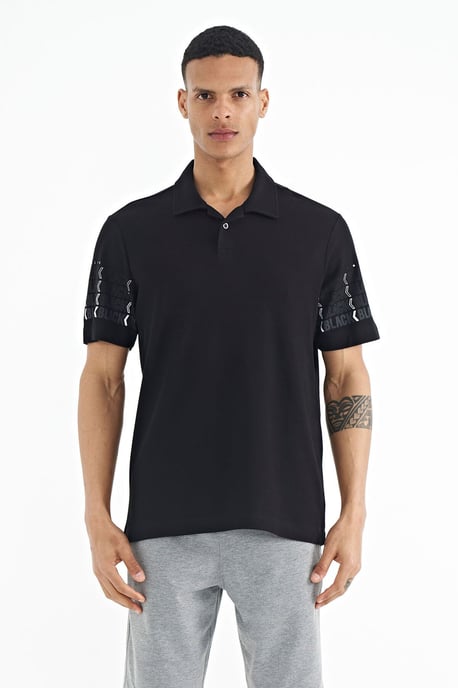 Herren Baumwoll-Polo-Kragen Bedrucktes T-Shirt - Image 1