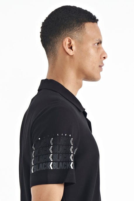 Herren Baumwoll-Polo-Kragen Bedrucktes T-Shirt - Image 3