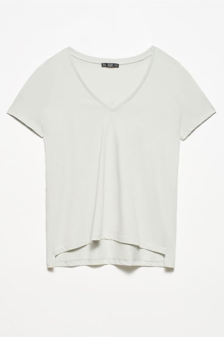 Damen Baumwoll V-Ausschnitt T-Shirt - Image 2