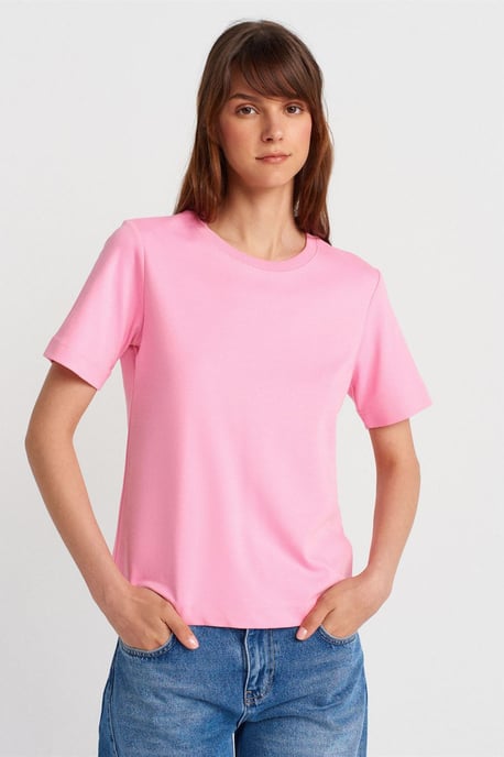 Damen Baumwoll Rundhalsausschnitt T-Shirt - Image 1