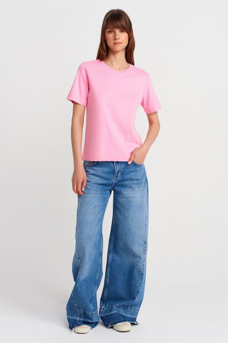 Damen Baumwoll Rundhalsausschnitt T-Shirt - Image 4