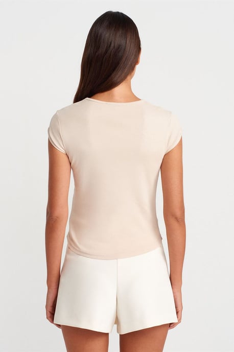 Damen Slim-Fit Baumwoll T-Shirt mit Rundhalsausschnitt - Image 2