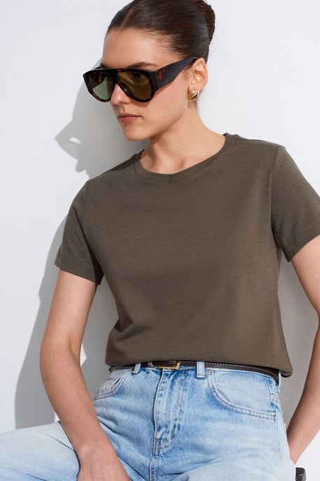 Damen Rundhals Kurzarm T-Shirt - Image 1