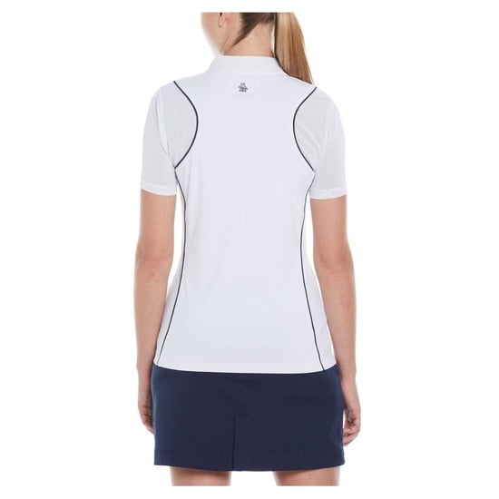 Original Penguin - Poloshirt für Damen, Kontrast-Besatz, Emblem, Regulär (Leuchtend Weiß) - Image 2