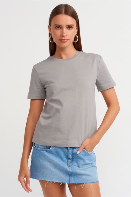 Damen Baumwoll Rundhalsausschnitt T-Shirt - Image 1