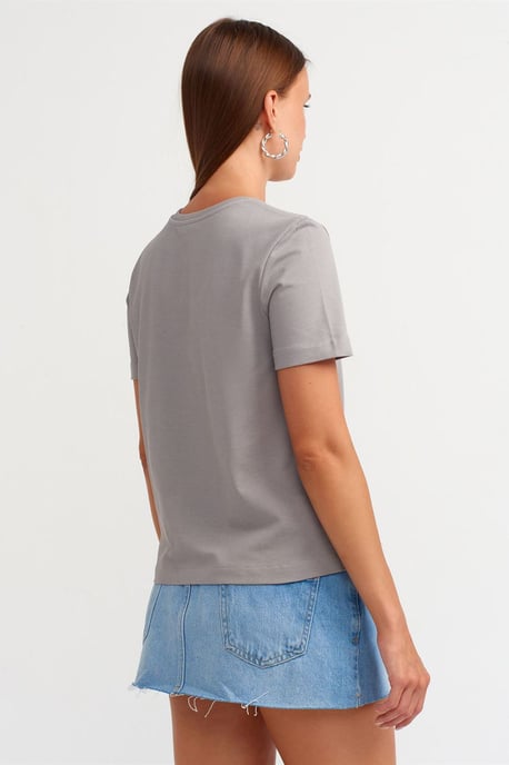 Damen Baumwoll Rundhalsausschnitt T-Shirt - Image 2