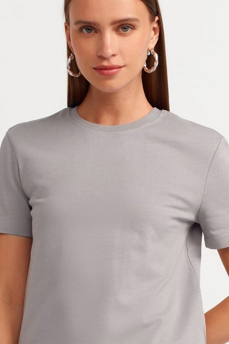Damen Baumwoll Rundhalsausschnitt T-Shirt - Image 4