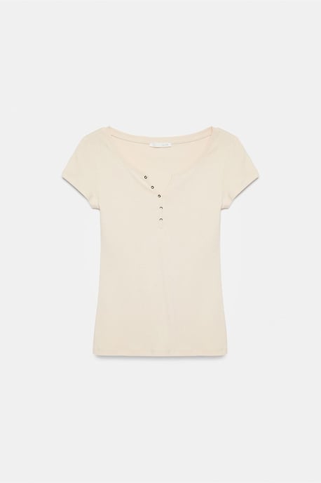 Damen Slim Fit Baumwoll-U-Ausschnitt T-Shirt - Image 5